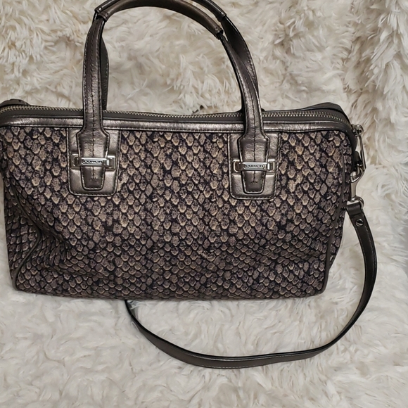 Coach Snake skin canvas purse - Picture 5 of 8